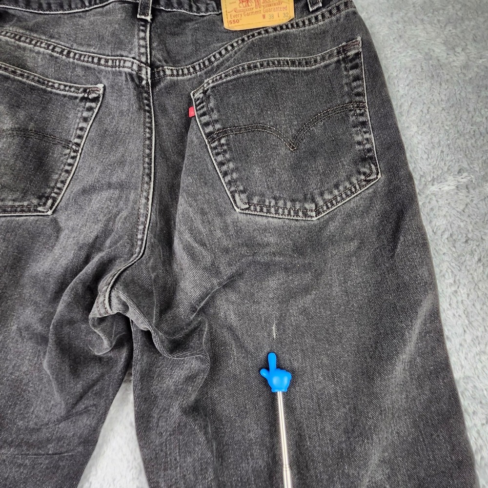 Levi's 550 Relaxed Fit Jeans Mens 38x32 Black Denim VTG 90s Y2K Grunge Skater - Picture 8 of 14